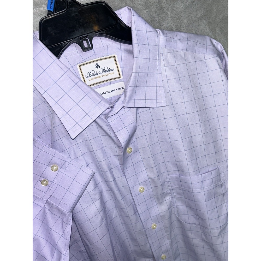 Brooks Brothers Luxury Shirt Collection Mens Madison Fit 17.5/34 ULTRA FINE 140S